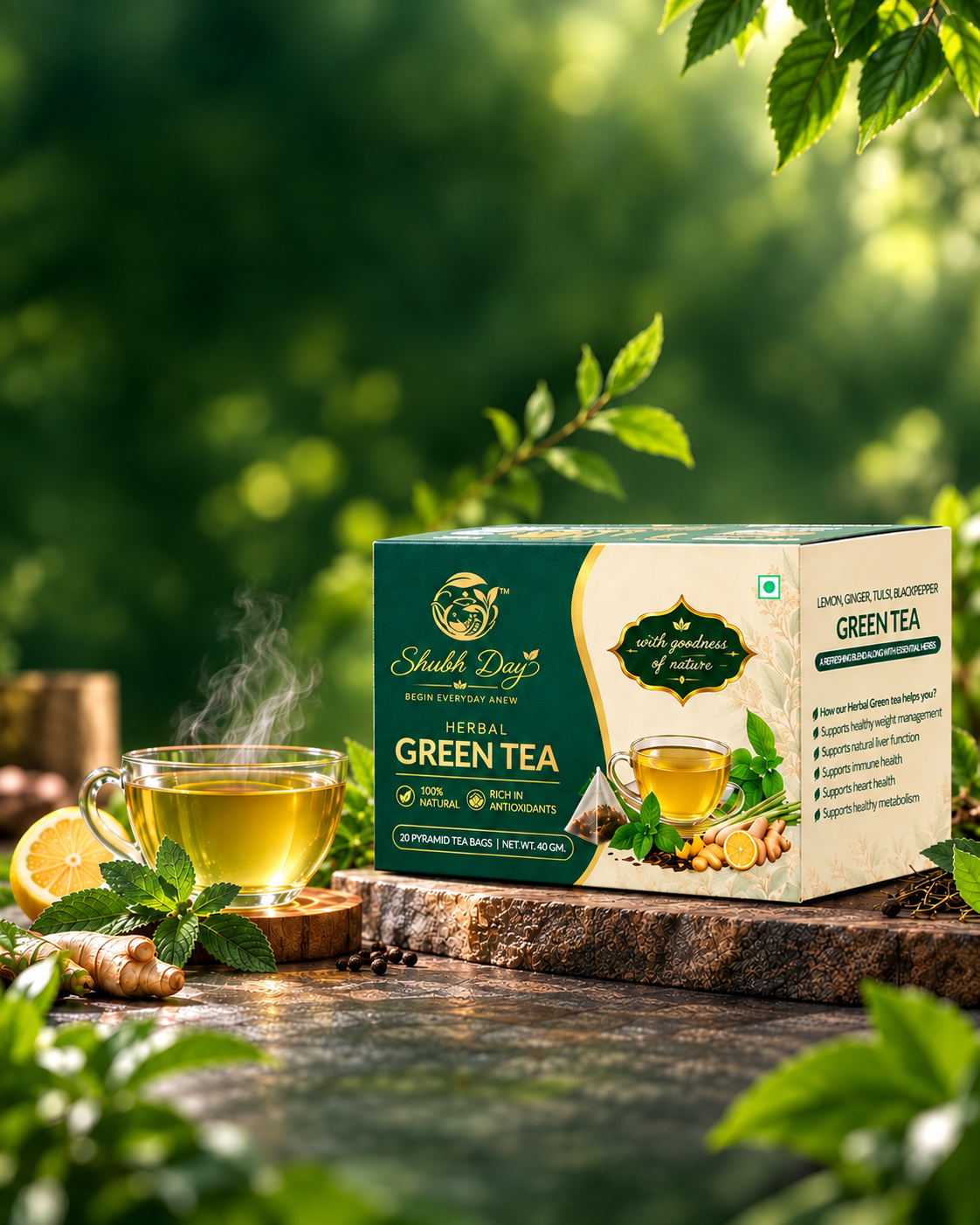 Freshly Brewed Shubhday Green Tea
